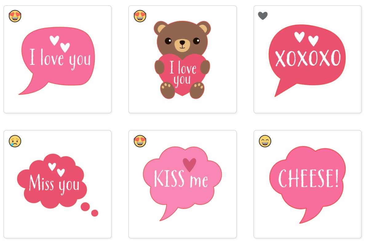 Valentine's Day Signal Stickers Pack